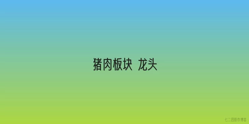 猪肉板块 龙头