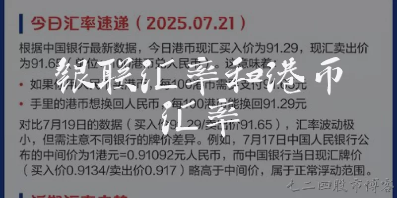 银联汇率和港币汇率