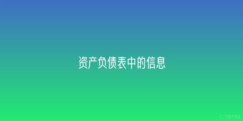 资产负债表中的信息